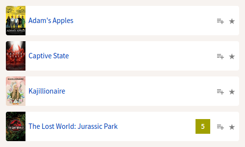Image of a few movies of a list.
