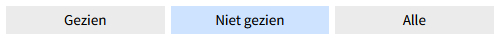 Schermafbeelding van de drie nieuwe opties gezien, niet gezien, en alle waarbij niet gezien is aangevinkt.