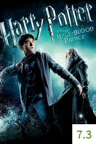 Poster for Harry Potter and the Half-Blood Prince with an average rating of 7.3.